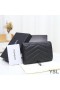 Yves Saint Laurent Small Envelope Flap Wallet In Grained Matelasse Leather Black/Gold