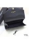 Yves Saint Laurent Small Envelope Flap Wallet In Grained Matelasse Leather Black/Gold