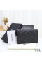 Yves Saint Laurent Small Envelope Flap Wallet In Grained Matelasse Leather Black/Silver
