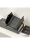 Yves Saint Laurent Small Envelope Trifold Wallet In Grained Matelasse Leather Black