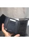 Yves Saint Laurent Small Envelope Trifold Wallet In Grained Matelasse Leather Black/Silver