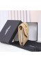 Yves Saint Laurent Small Envelope Trifold Wallet In Mixed Grained Matelasse Leather Apricot/Gold