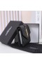 Yves Saint Laurent Small Envelope Trifold Wallet In Mixed Grained Matelasse Leather Black/Gold
