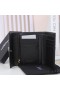 Yves Saint Laurent Small Envelope Trifold Wallet In Mixed Grained Matelasse Leather Black/Gold
