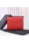 Yves Saint Laurent Small Envelope Trifold Wallet In Mixed Grained Matelasse Leather Red/Gold