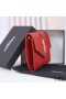 Yves Saint Laurent Small Envelope Trifold Wallet In Mixed Grained Matelasse Leather Red/Gold