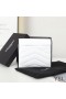 Yves Saint Laurent Small Envelope Trifold Wallet In Mixed Grained Matelasse Leather White/Black