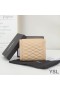 Yves Saint Laurent Small Gaby Trifold Wallet In Quilted Lambskin Apricot/Gold