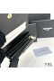 Yves Saint Laurent Small Line Bifold Wallet In Grained Leather Black/Gold