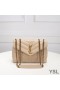 Yves Saint Laurent Small Loulou Chain Bag In Y Matelasse Leather Apricot/Gold