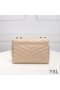 Yves Saint Laurent Small Loulou Chain Bag In Y Matelasse Leather Apricot/Gold