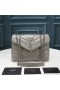 Yves Saint Laurent Small Loulou Chain Bag In Y Matelasse Leather Grey/Silver