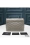 Yves Saint Laurent Small Loulou Chain Bag In Y Matelasse Leather Grey/Silver