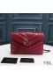 Yves Saint Laurent Small Loulou Chain Bag In Y Matelasse Leather Red/Gold