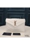 Yves Saint Laurent Small Loulou Chain Bag In Y Matelasse Leather White/Gold