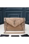 Yves Saint Laurent Small Loulou Puffer Bag In Quilted Lambskin Apricot/Silver