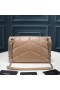 Yves Saint Laurent Small Loulou Puffer Bag In Quilted Lambskin Apricot/Silver