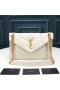 Yves Saint Laurent Small Loulou Puffer Bag In Quilted Lambskin White/Gold