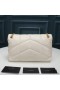 Yves Saint Laurent Small Loulou Puffer Bag In Quilted Lambskin White/Gold