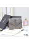 Yves Saint Laurent Small Monogram Trifold Wallet In Crinkled Matelasse Leather Grey