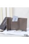Yves Saint Laurent Small Monogram Trifold Wallet In Crinkled Matelasse Leather Grey