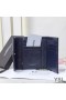 Yves Saint Laurent Small Monogram Trifold Wallet In Crinkled Matelasse Leather Navy Blue