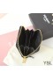 Yves Saint Laurent Small Monogram Zip Around Wallet In Grained Matelasse Leather Black/Gold