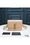 Yves Saint Laurent Small Solferino Satchel In Box Leather Apricot/Gold