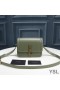 Yves Saint Laurent Small Solferino Satchel In Box Leather Green/Gold