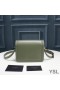 Yves Saint Laurent Small Solferino Satchel In Box Leather Green/Gold