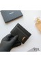 Yves Saint Laurent Tiny Monogram Card Case In Smooth Leather Black/Gold
