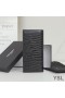Yves Saint Laurent Tiny Monogram Continental Wallet In Crocodile Embossed Leather Black