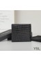 Yves Saint Laurent Tiny Monogram East/West Wallet In Crocodile Embossed Leather Black/Gold