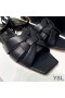 Yves Saint Laurent Tribute Flat Sandals In Smooth Leather Black