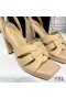 Yves Saint Laurent Tribute Platform Sandals In Patent Leather Beige