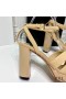 Yves Saint Laurent Tribute Platform Sandals In Patent Leather Beige