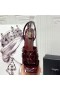 Yves Saint Laurent Tribute Platform Sandals In Patent Leather Burgundy