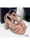 Yves Saint Laurent Tribute Platform Sandals In Patent Leather Pink