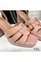 Yves Saint Laurent Tribute Platform Sandals In Patent Leather Pink