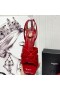 Yves Saint Laurent Tribute Platform Sandals In Patent Leather Red