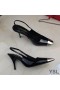 Yves Saint Laurent Vesper Slingback Pumps In Patent Leather Black