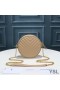 Yves Saint Laurent Vinyle Round Camera Bag In Grained Matelasse Leather Apricot/Gold