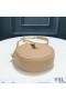 Yves Saint Laurent Vinyle Round Camera Bag In Grained Matelasse Leather Apricot/Gold