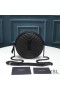 Yves Saint Laurent Vinyle Round Camera Bag In Grained Matelasse Leather Black