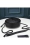 Yves Saint Laurent Vinyle Round Camera Bag In Grained Matelasse Leather Black