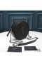 Yves Saint Laurent Vinyle Round Camera Bag In Grained Matelasse Leather Black/Silver