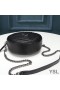 Yves Saint Laurent Vinyle Round Camera Bag In Grained Matelasse Leather Black/Silver