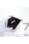 Yves Saint Laurent Vinyle Round Camera Bag In Grained Matelasse Leather White/Silver