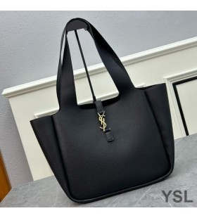 Yves Saint Laurent Bea Tote In Grained Leather Black