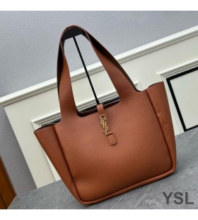 Yves Saint Laurent Bea Tote In Grained Leather Brown